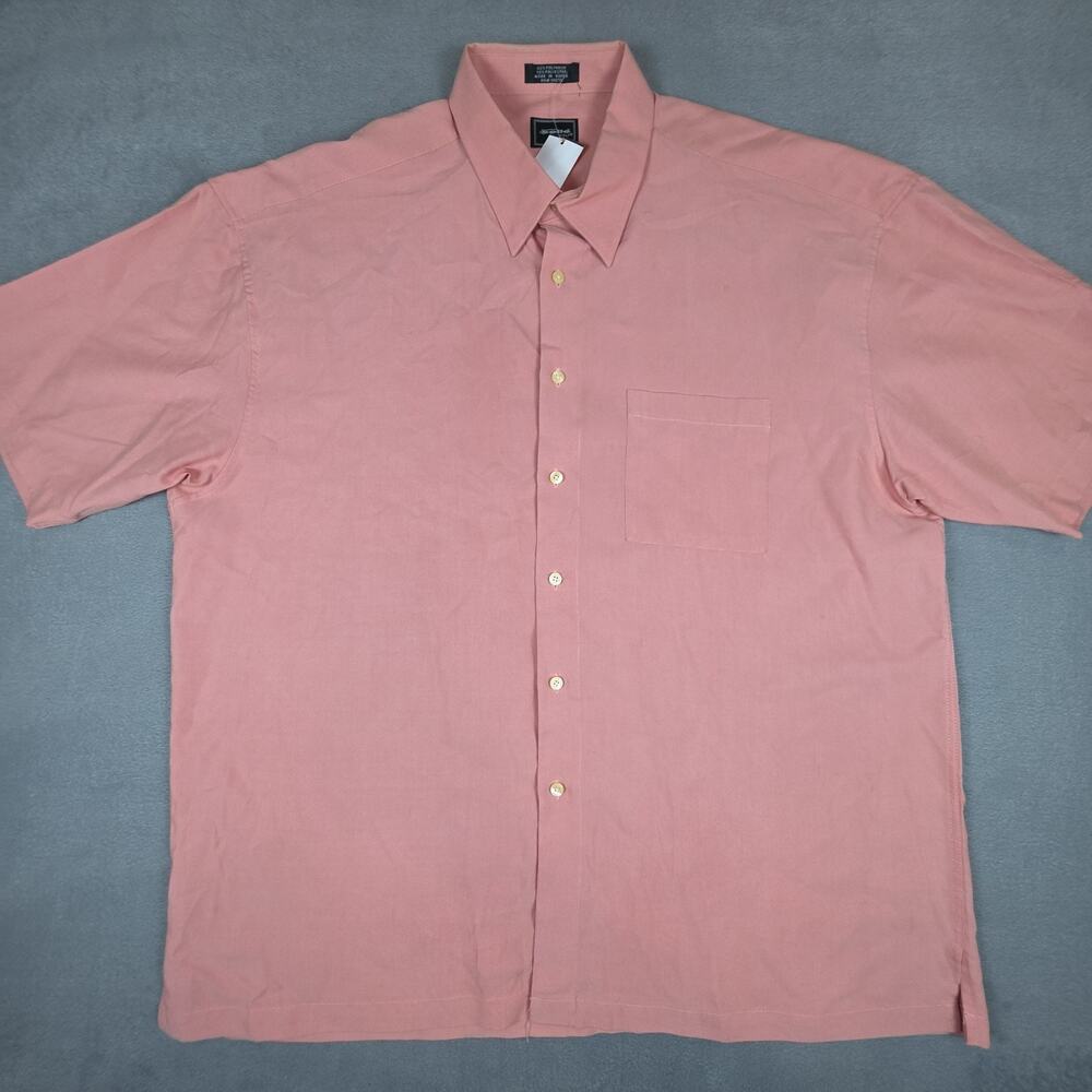 Bollé Golf Men’s Salmon Pink Button Front Shirt XXL Vintage Made In Korea